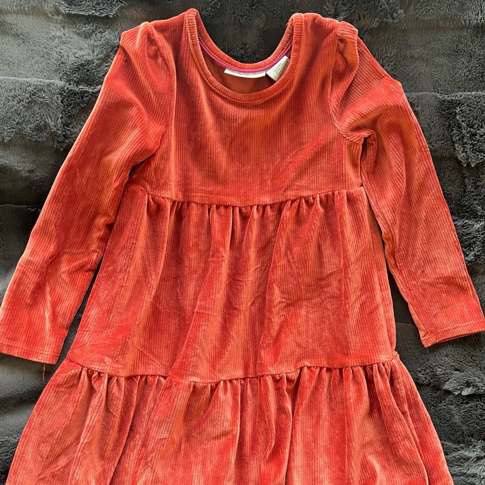 Girls' Coral Long Sleeve Dress